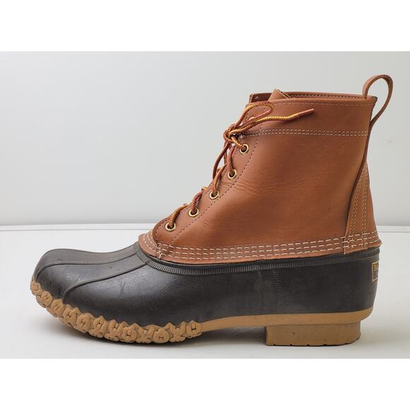 L.L.Bean Brown Leather & Rubber Duck Boots Made in USA Men's Sz 10W - Picture 5 of 8
